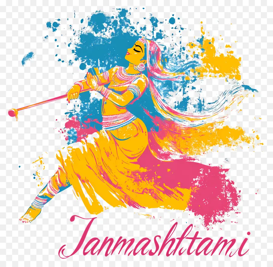 Janmashtami，Célébration Colorée Du Janmashtami PNG