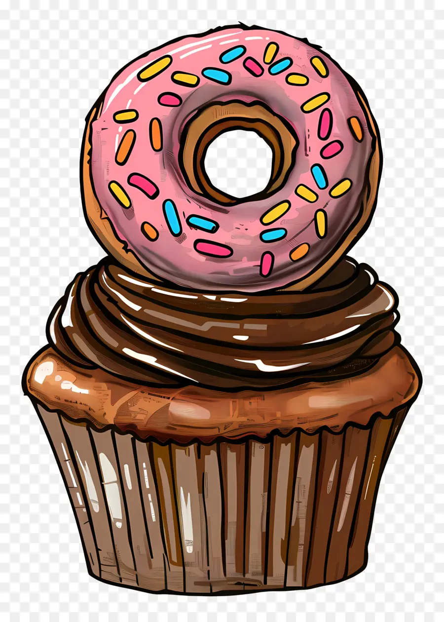 Petit Gâteau Au Chocolat，Cupcake Et Beignet PNG