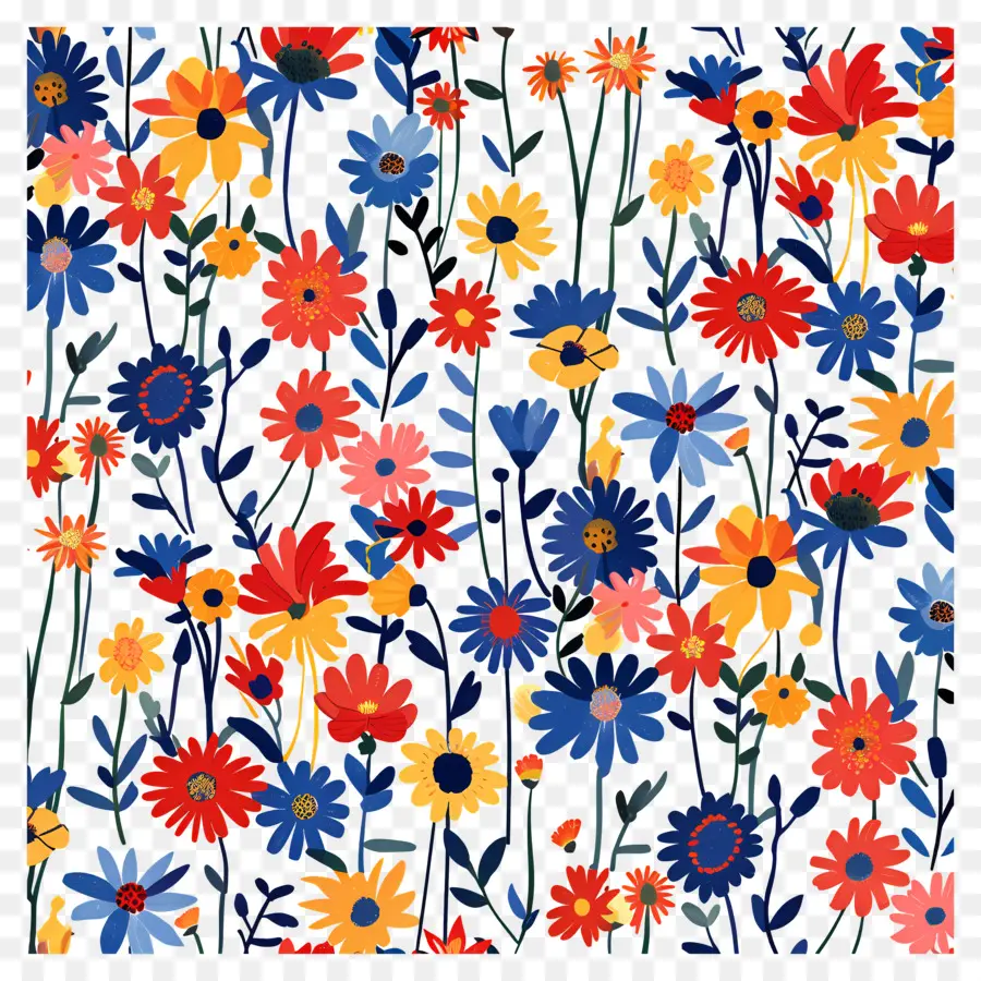 Motif De Fleurs De Printemps，Motif Floral PNG