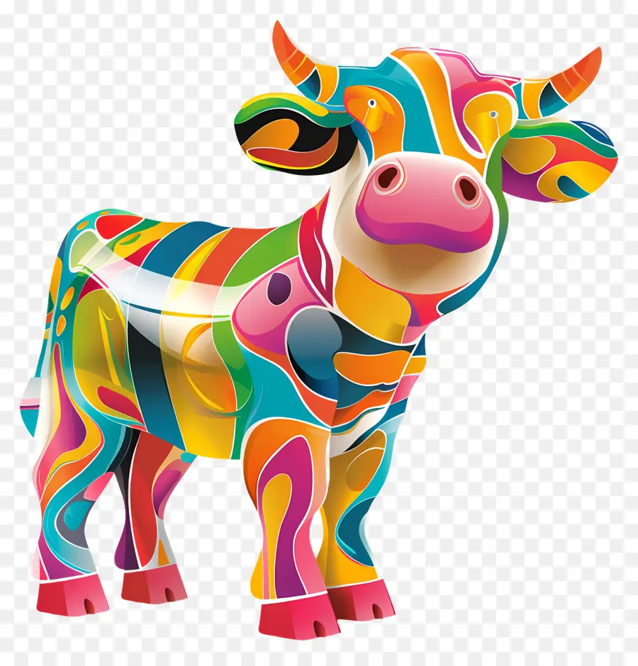 Vache，Vache Colorée PNG