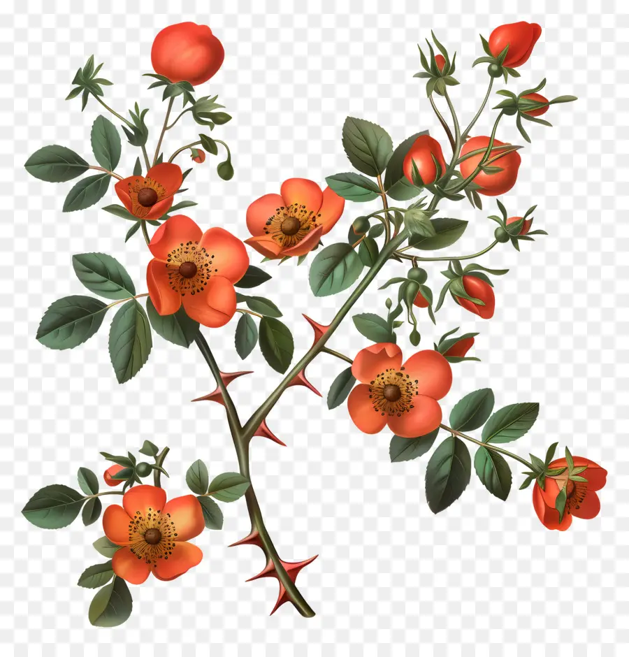 Fleurs De Rose Musquée，Fleurs Rouges PNG