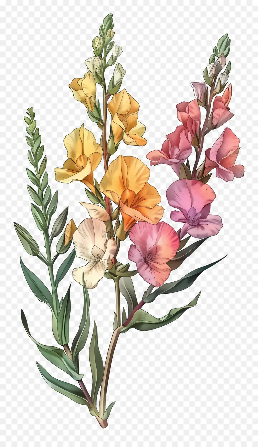 Fleurs Snapdragon，Fleurs Colorées PNG