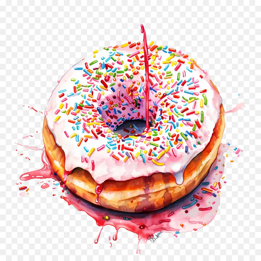 Saupoudrer Sur Un Beignet，Donut PNG