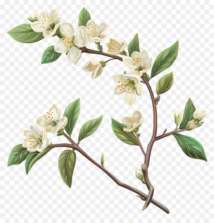 Fleurs Crème，Branche De Fleurs PNG