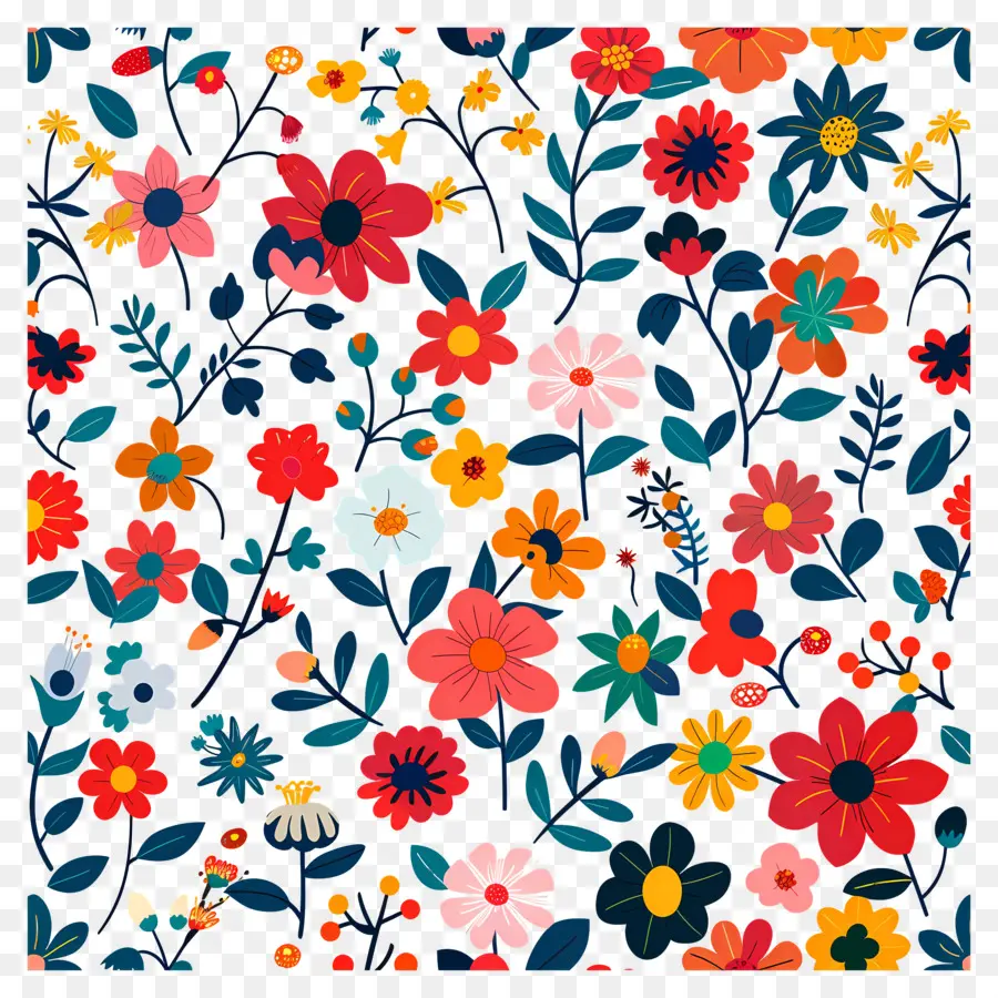 Motif De Fleurs De Printemps，Motif Floral PNG