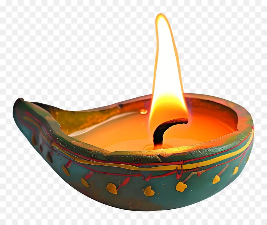 Diwali Lampe，Lampe à Huile Allumée PNG