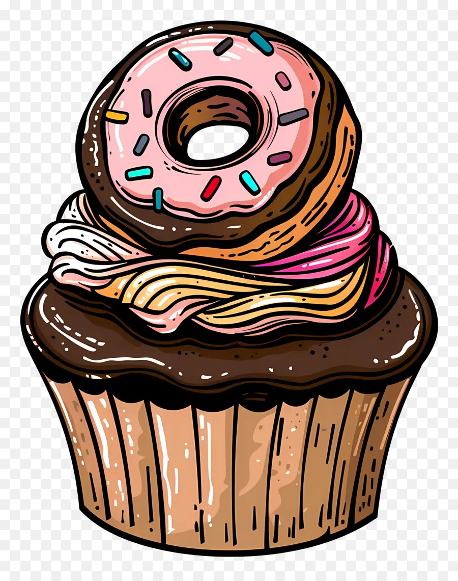 Petit Gâteau Au Chocolat，Cupcake Et Beignet PNG