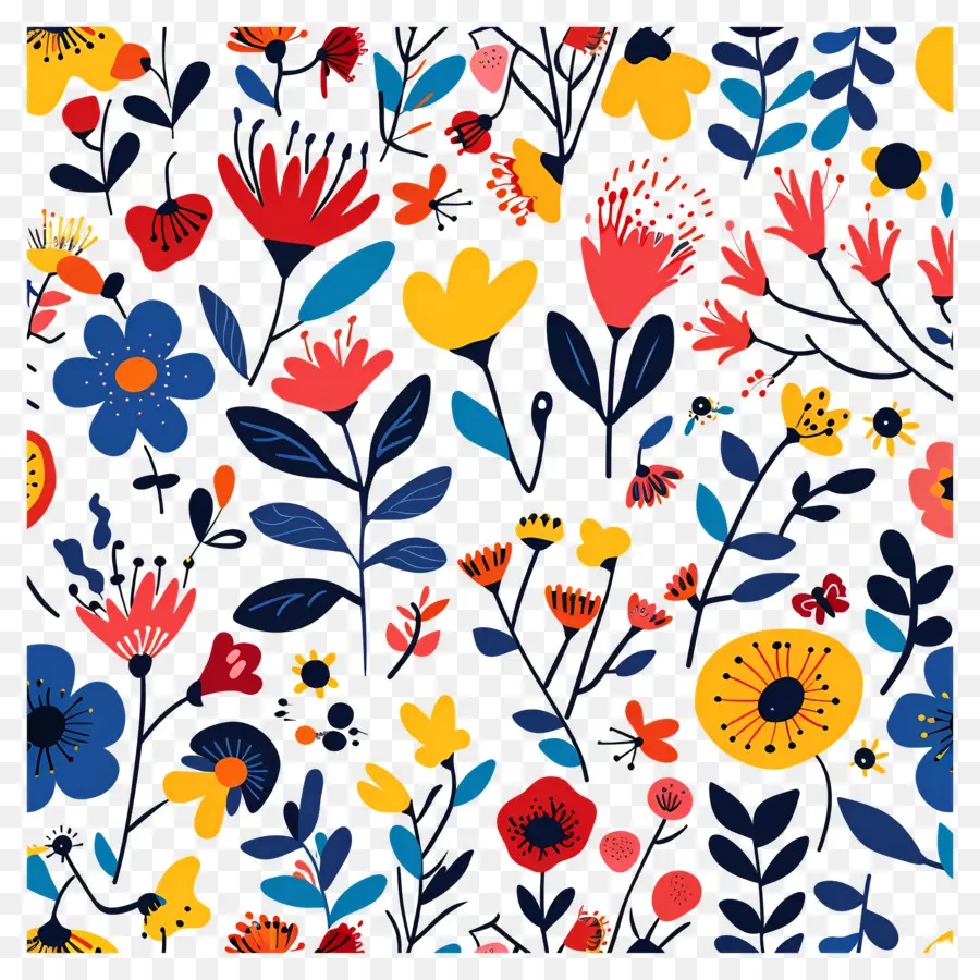 Motif De Fleurs De Printemps，Motif Floral PNG