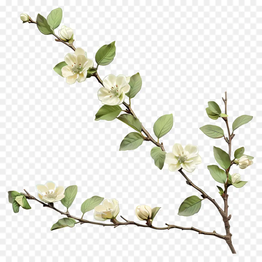 Crème De Fleurs，Fleur Branche PNG