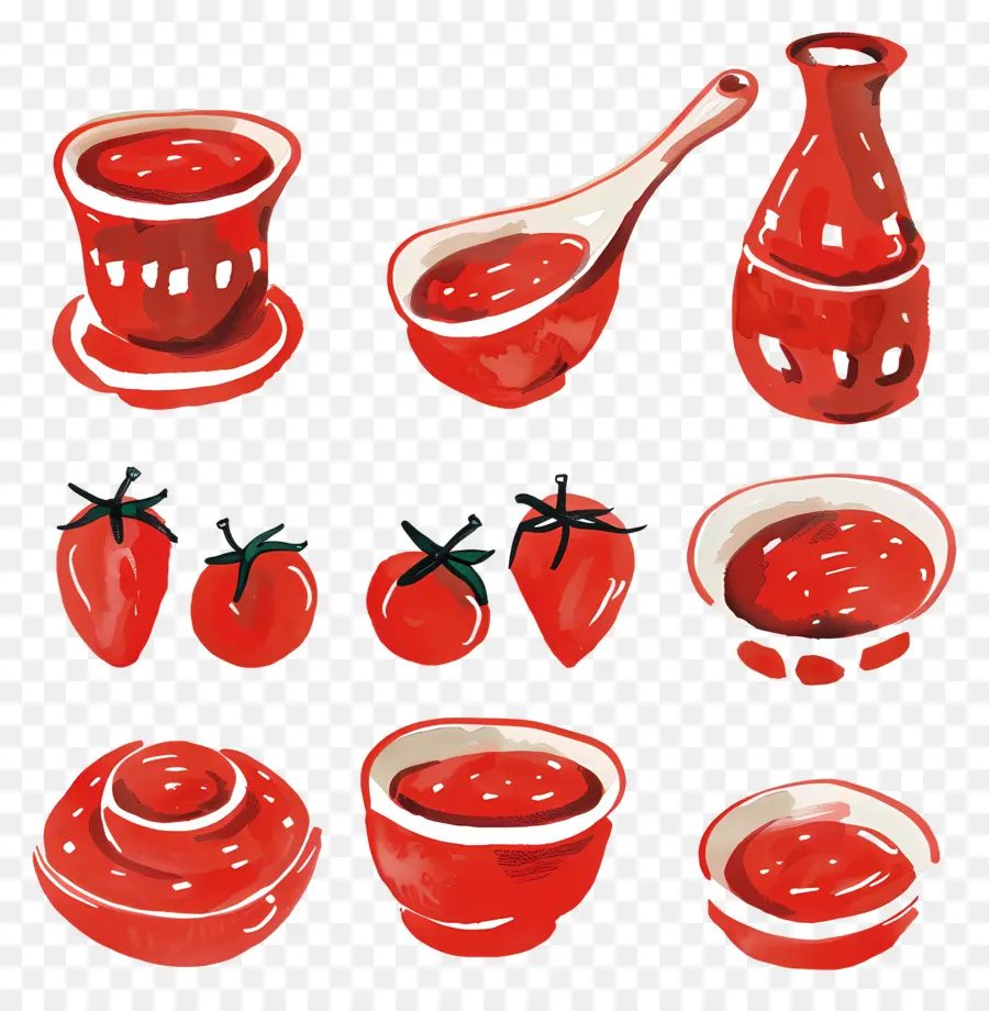 Sauce Marinara，Ustensiles De Cuisine Rouge PNG