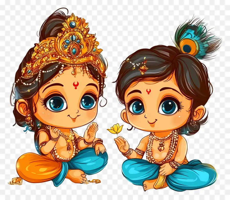 Janmashtami，Personnages Mignons De Krishna PNG