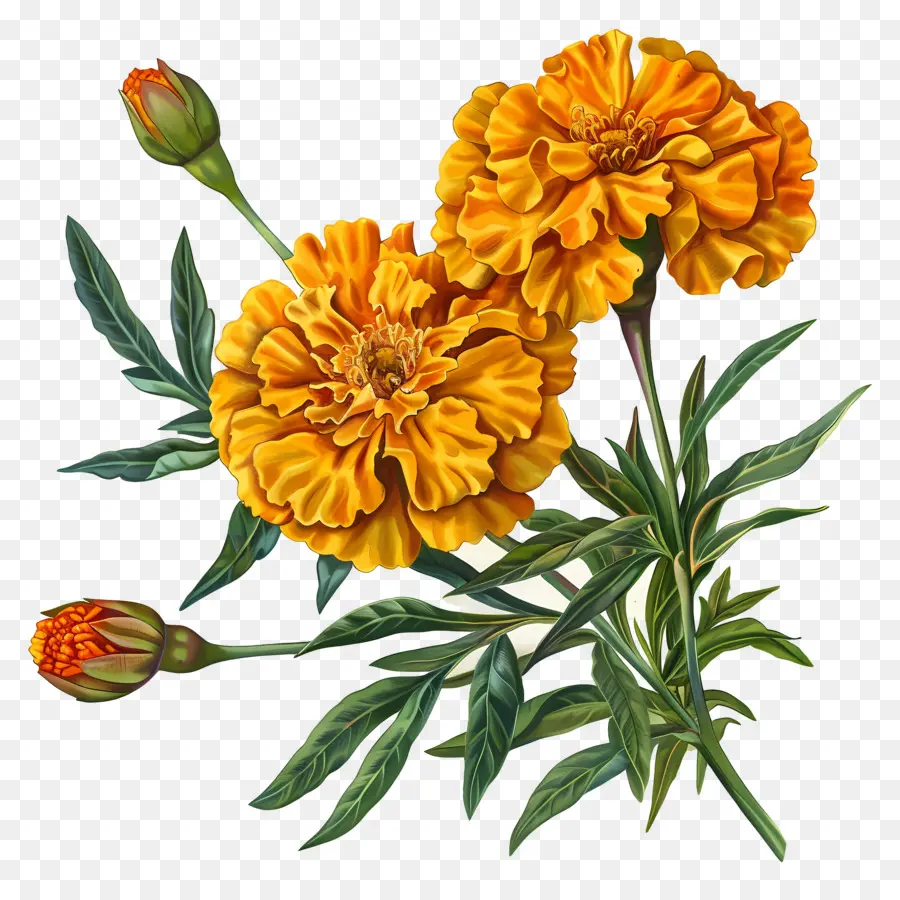 Soucis，Fleurs Du Souci D'orange PNG