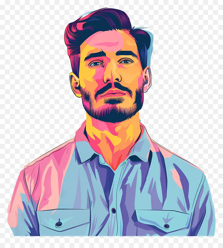 Homme De Dessin Animé，Homme Coloré PNG