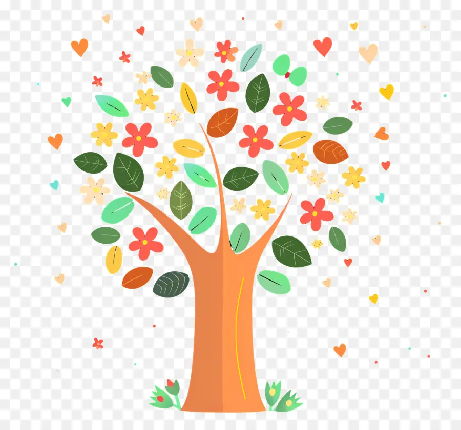 Arbre De Dessin Animé，Arbre Coloré PNG