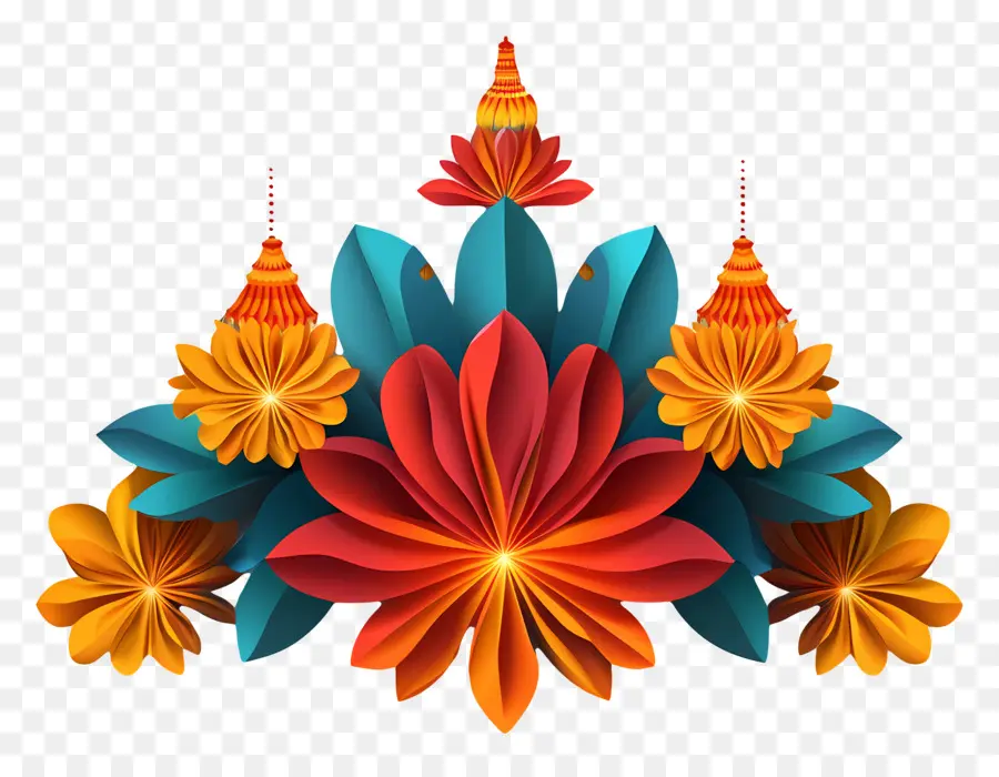 Janmashtami，Fleurs Colorées PNG