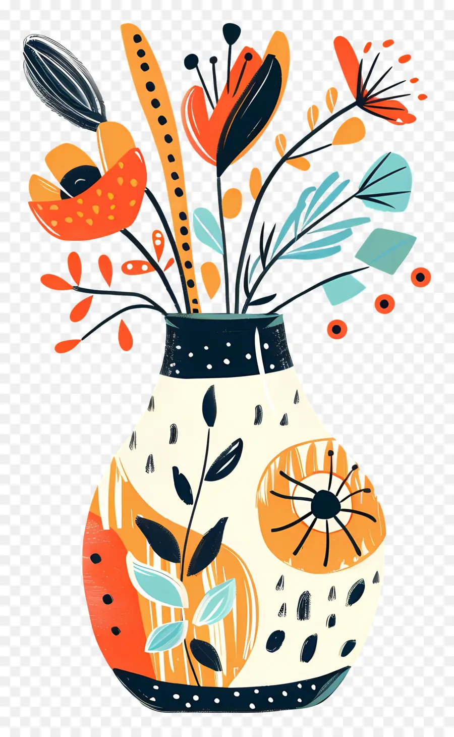 Vase En Argile，Vase Avec Des Fleurs PNG