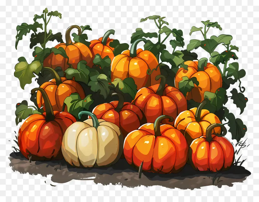 Champ De Citrouilles，Citrouilles PNG