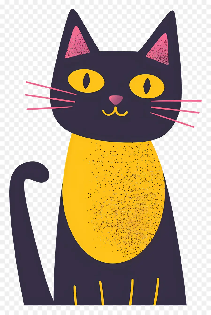 Chat De Dessin Animé，Chat Noir Et Jaune PNG