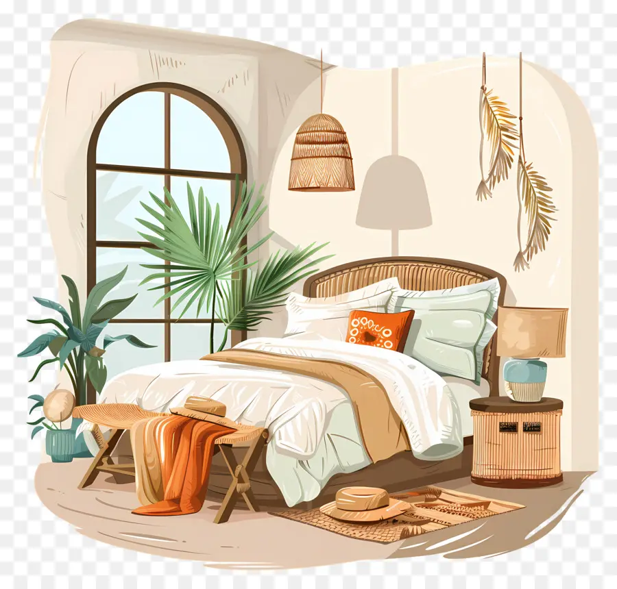 Intérieur De Chambre Confortable，Chambre à Coucher PNG