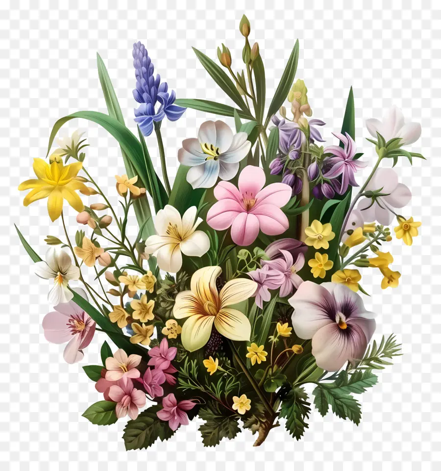 Fleurs De Printemps，Bouquet De Fleurs PNG