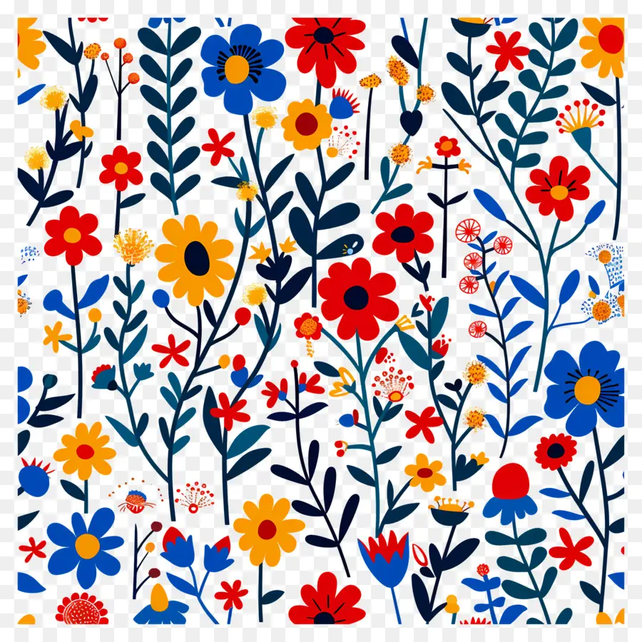 Motif De Fleurs De Printemps，Motif Floral PNG