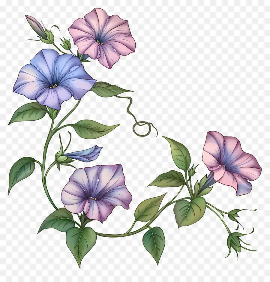 Fleurs De Pétunia，Gloire Du Matin PNG