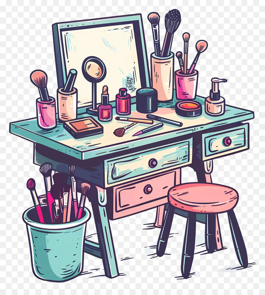 Bureau De Maquillage，Vanité De Maquillage PNG