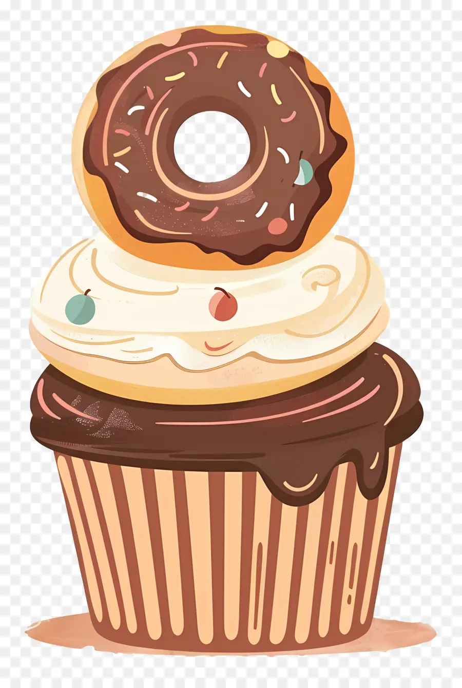 Petit Gâteau Au Chocolat，Cupcake Et Beignet PNG