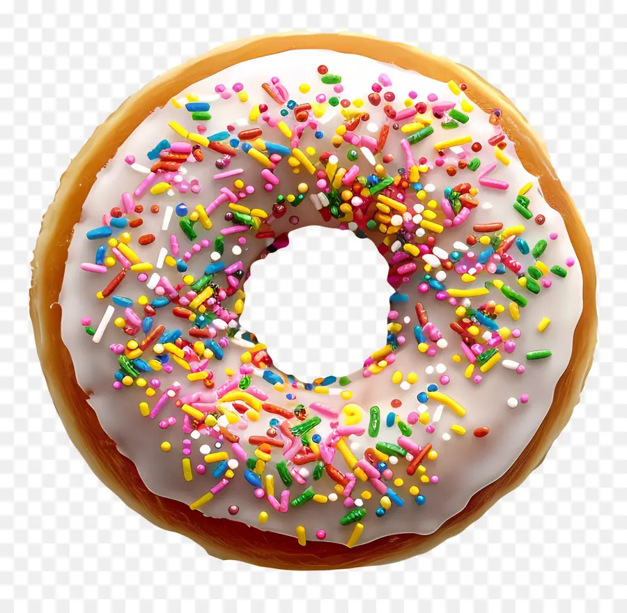 Saupoudrer Sur Un Beignet，Donut PNG