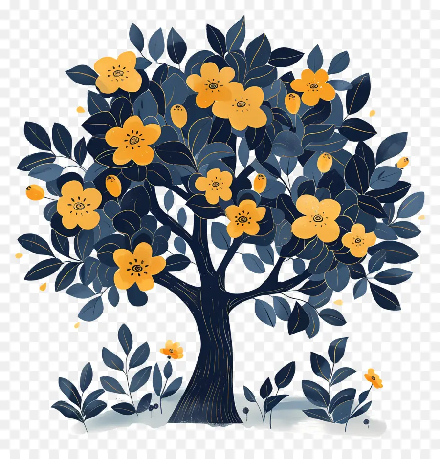 Arbre De Dessin Animé，Arbre En Fleurs PNG