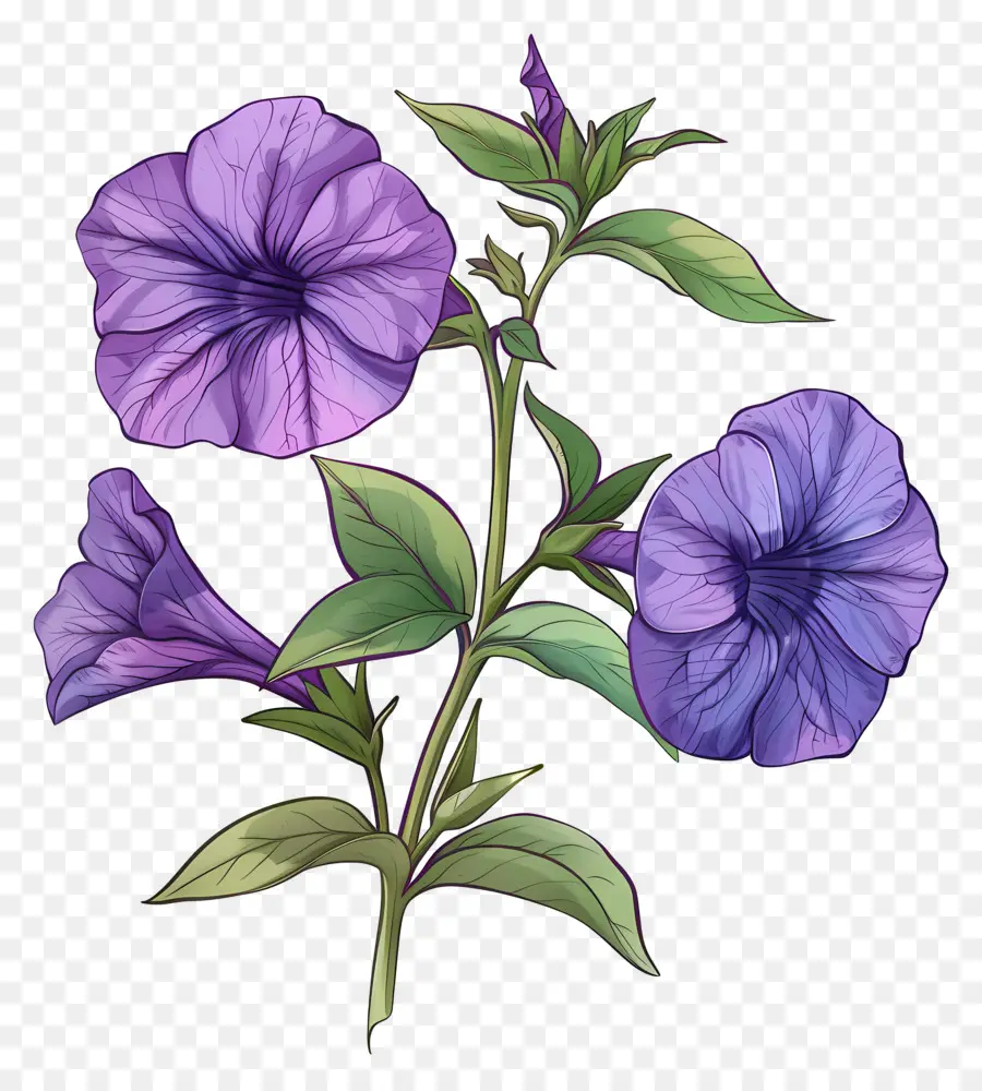 Fleurs De Pétunia，Gloire Du Matin PNG