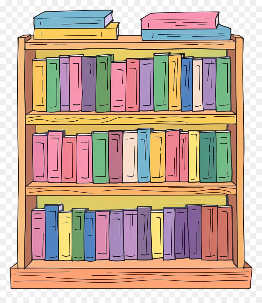 Bibliothèque En Bois，étagère PNG