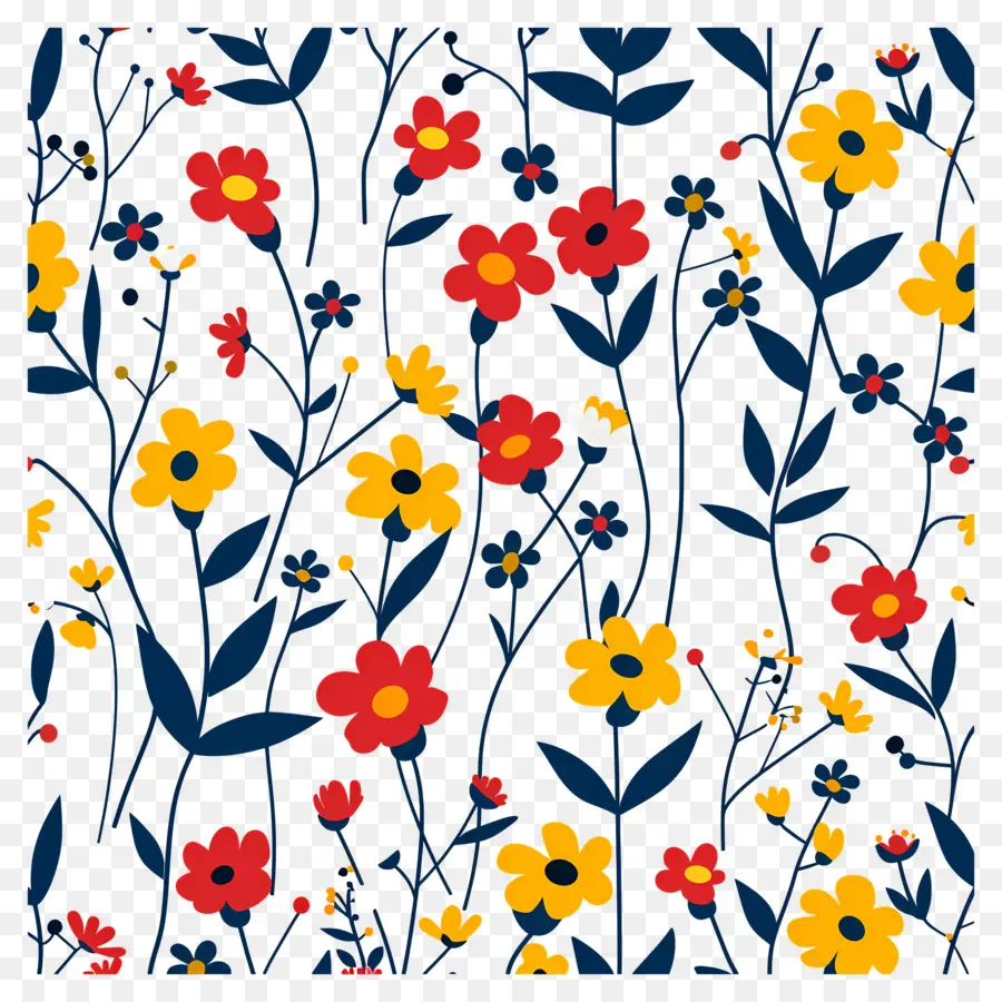 Motif De Fleurs De Printemps，Motif Floral PNG