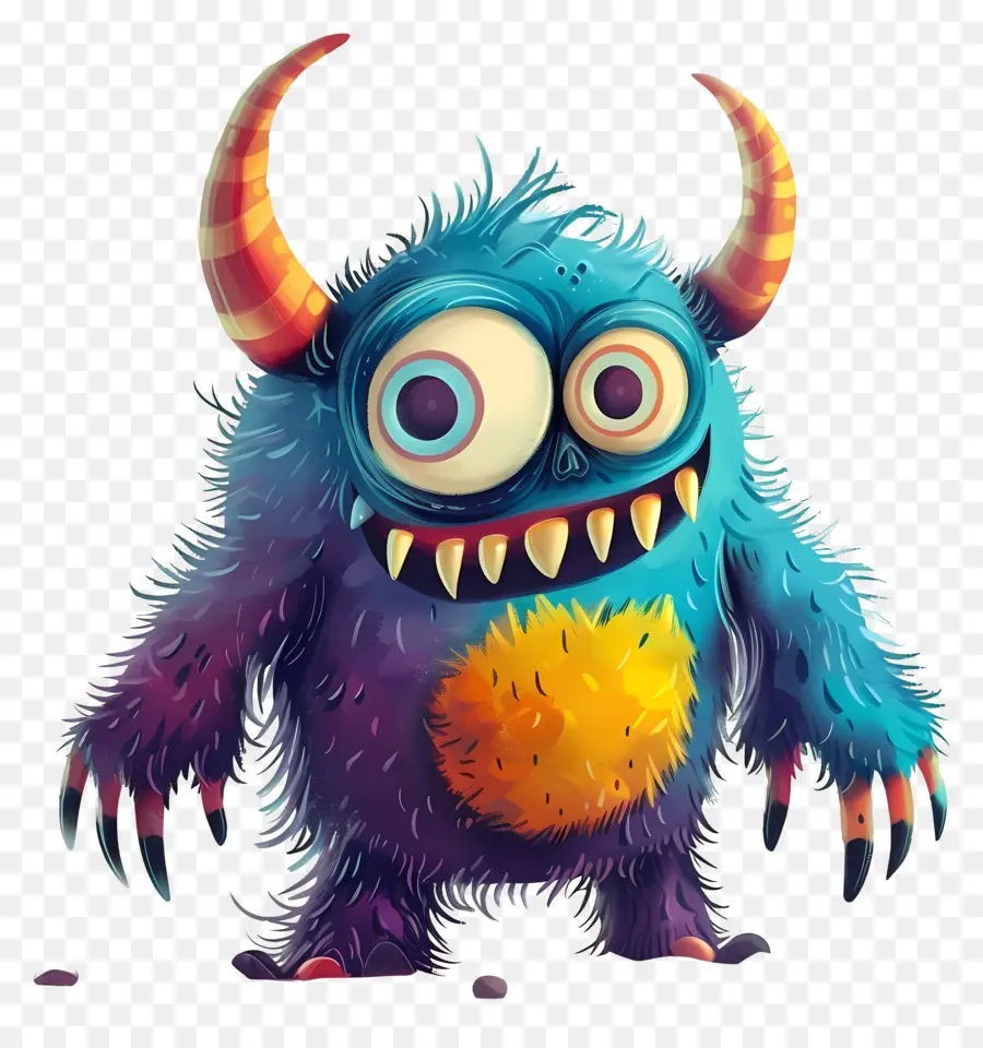 Monstre De Dessin Animé，Monstre Coloré PNG