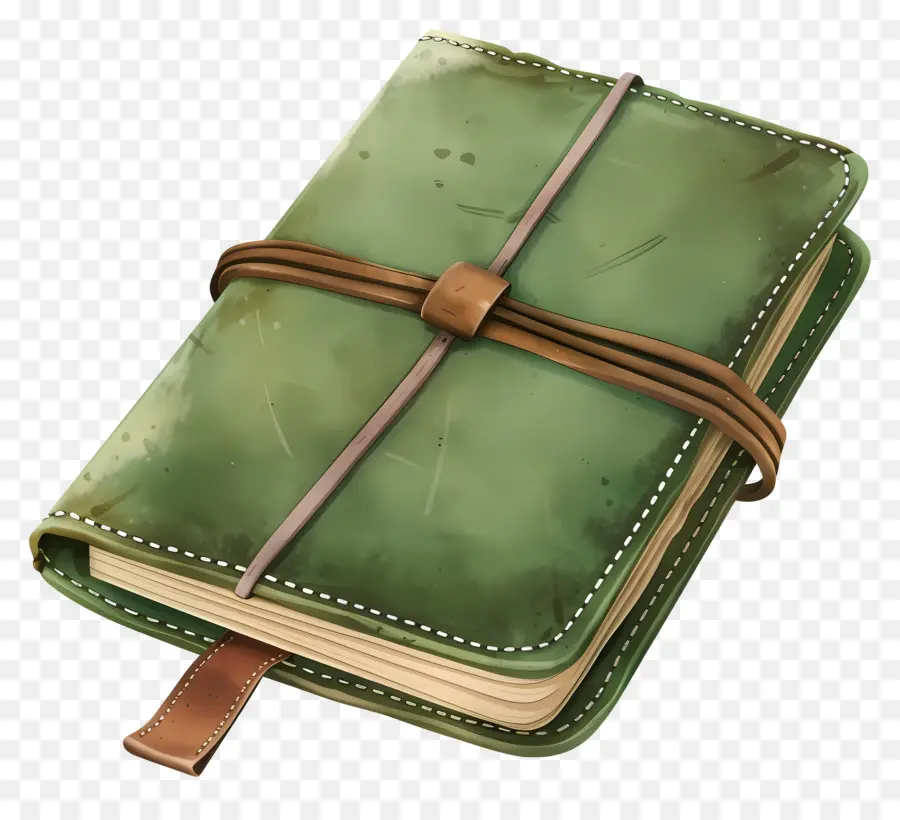 Vert Notebook，Couverture En Cuir PNG