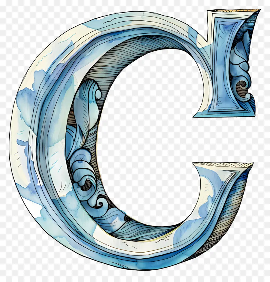 Lettre C，Bleu PNG