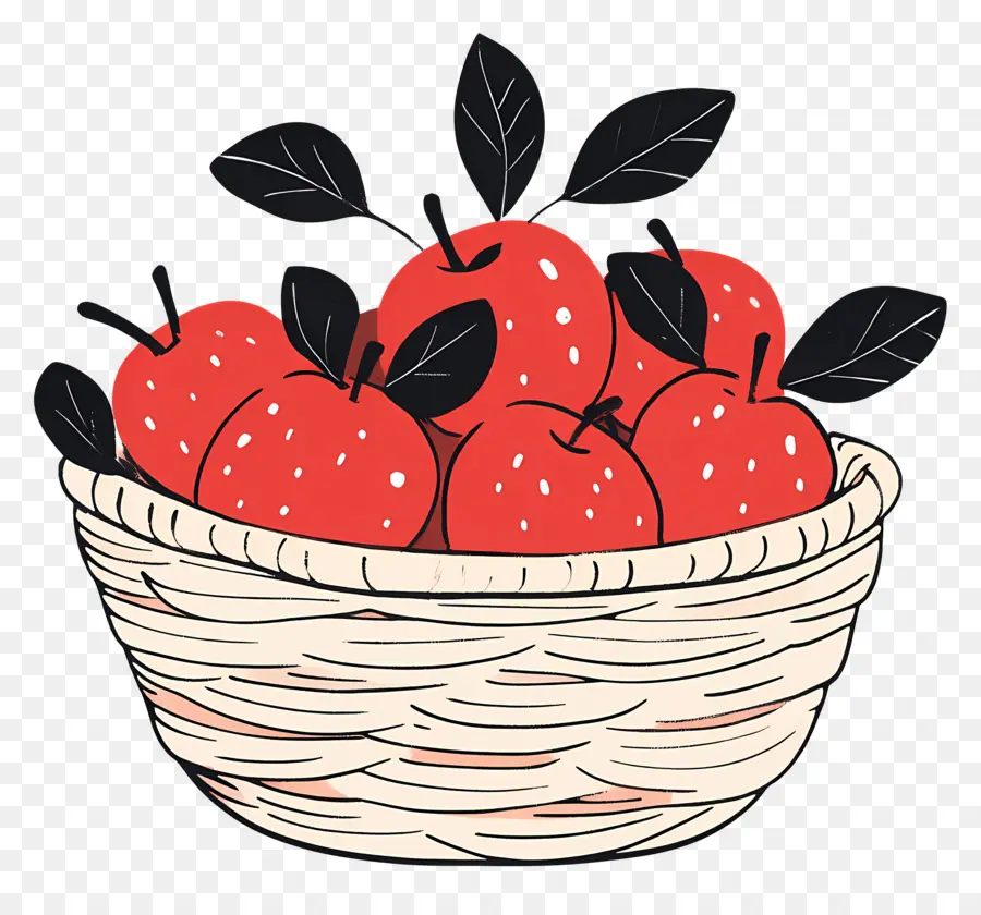 Panier De Pommes，Pommes Rouges PNG