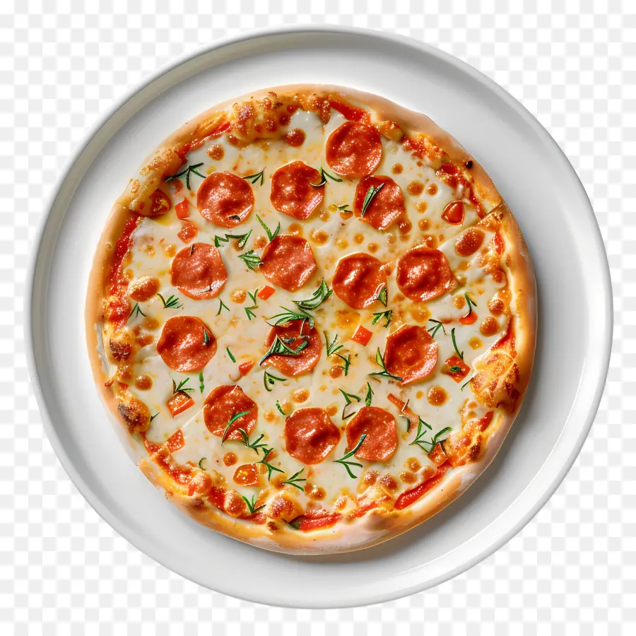 Assiette à Pizza，Pizza Au Pepperoni PNG