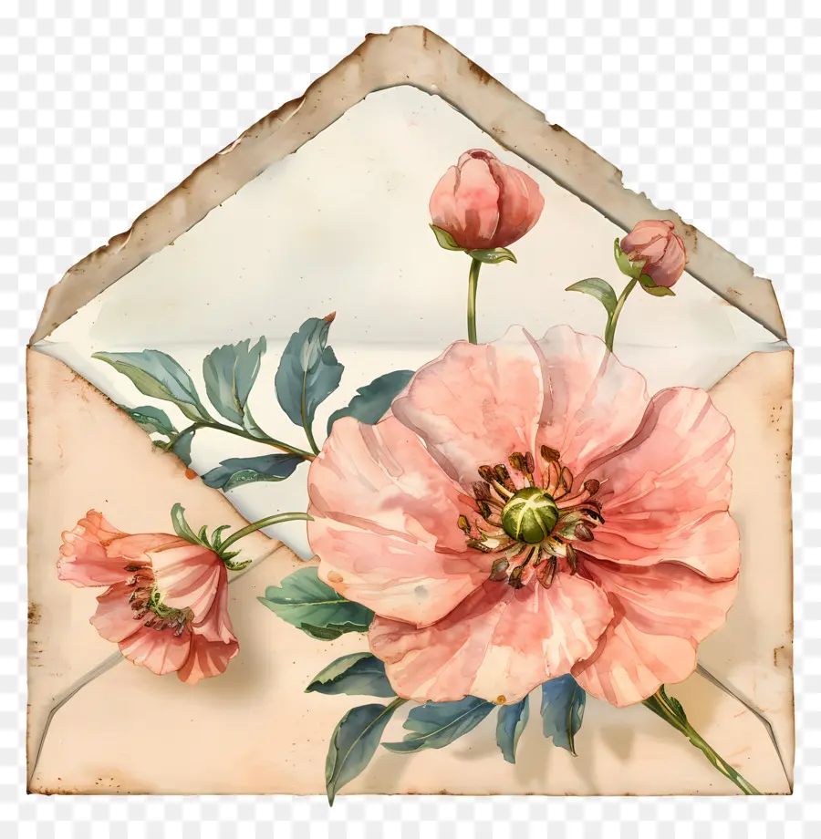 Enveloppe，Enveloppe Florale PNG