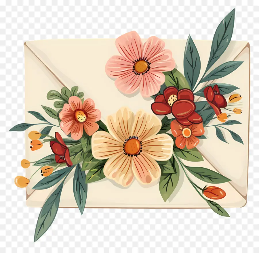 Enveloppe，Enveloppe Florale PNG