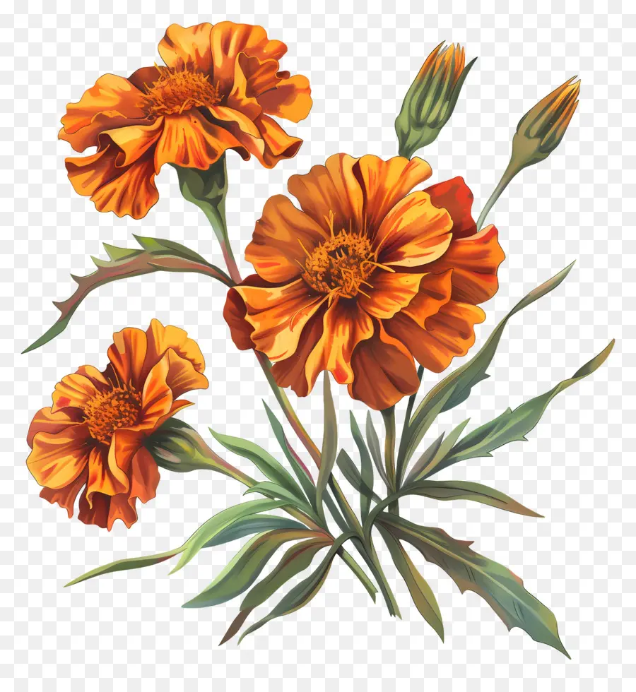 Soucis，Des Fleurs D'orange PNG