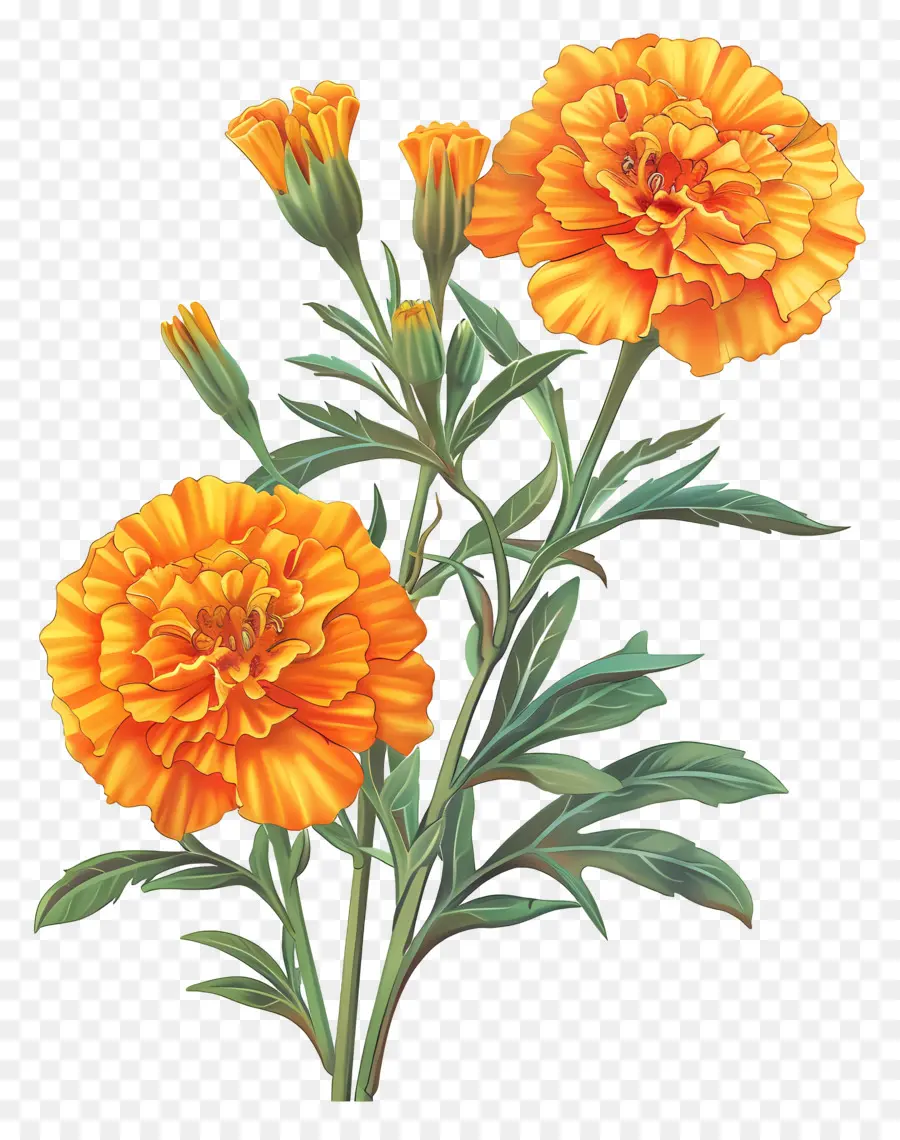 Fleurs De Souci，Fleurs Oranges PNG