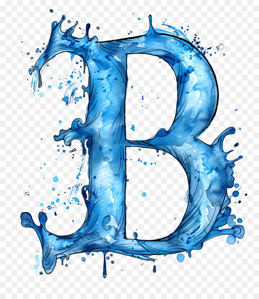 Lettre B，Lettre Bleue B PNG