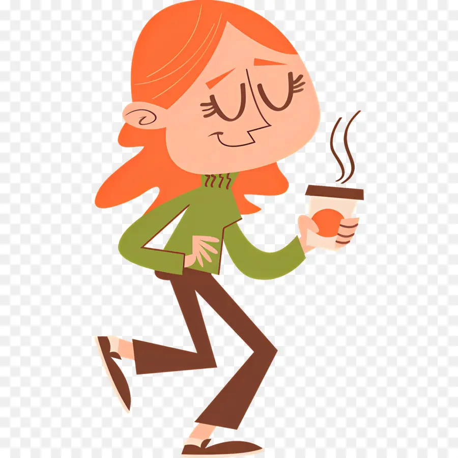 Pause Café，Cartoon Femme PNG