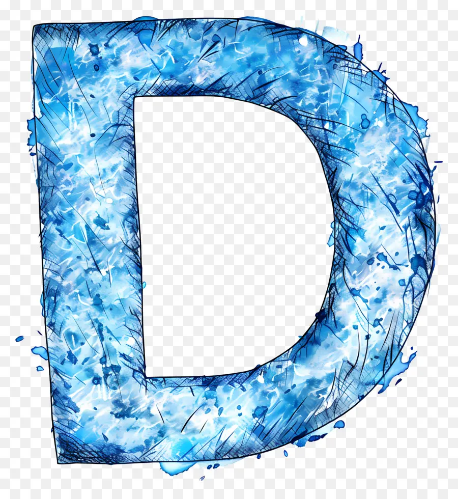 Lettre D，Bleu D PNG