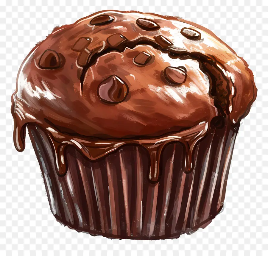 Muffin Double Chocolat，Dessert Au Chocolat PNG