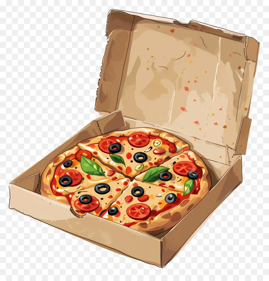 Boîte à Pizza，Pizza Dans La Boîte PNG