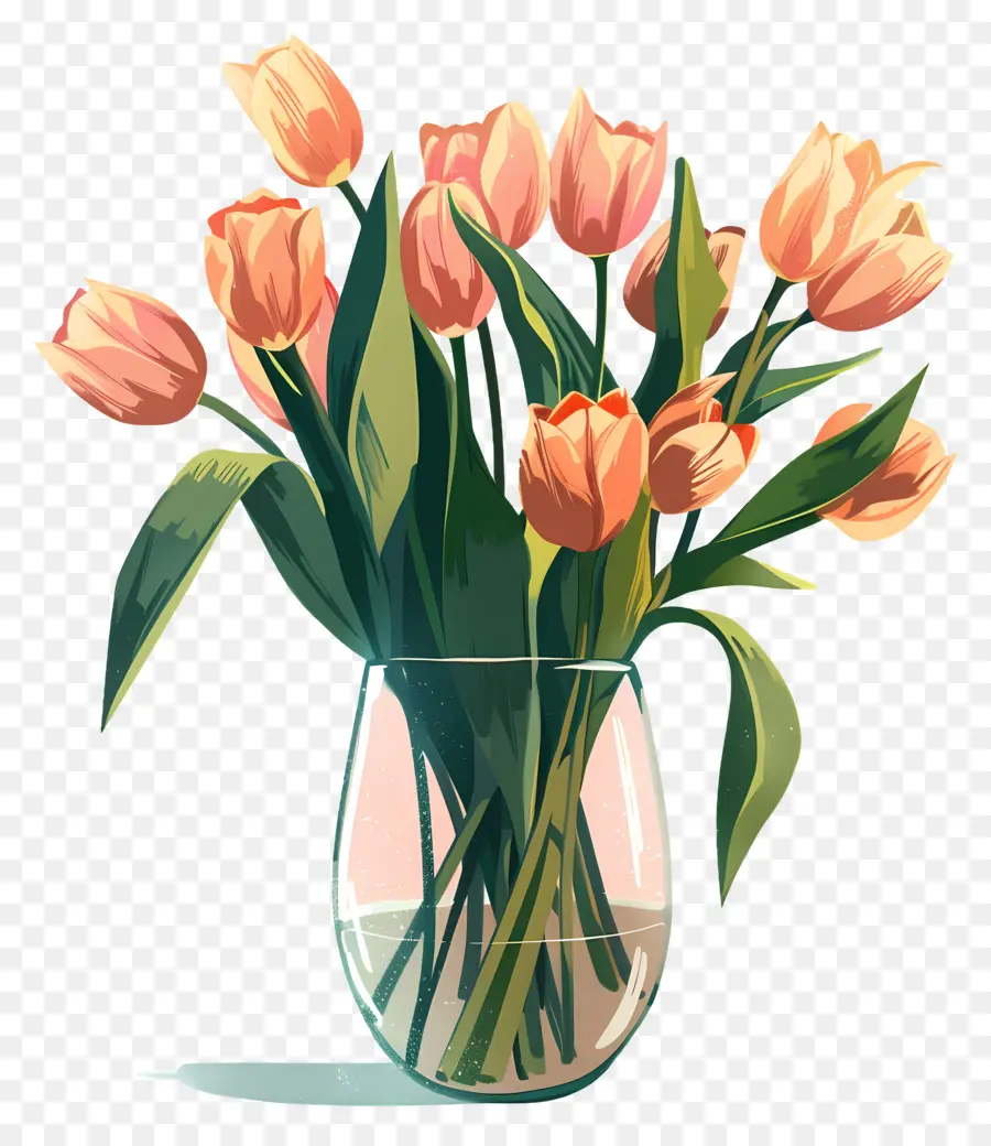 Bouquet De Tulipes，Tulipes Roses PNG