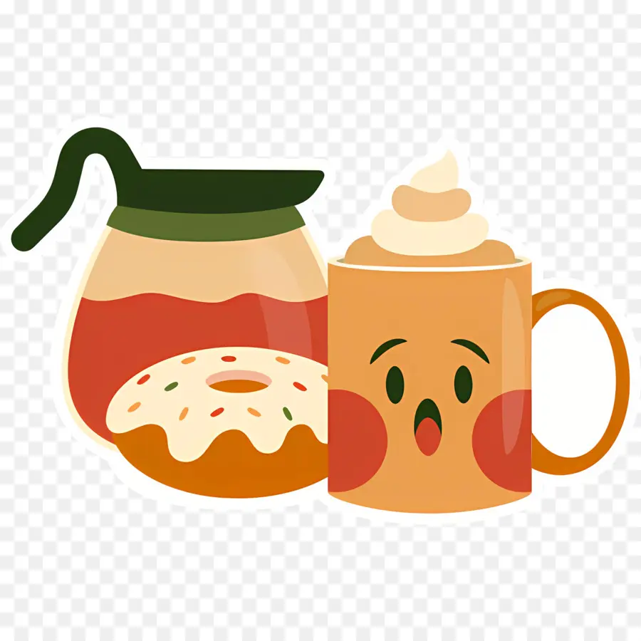 Pause Café，Café Et Un Beigne PNG