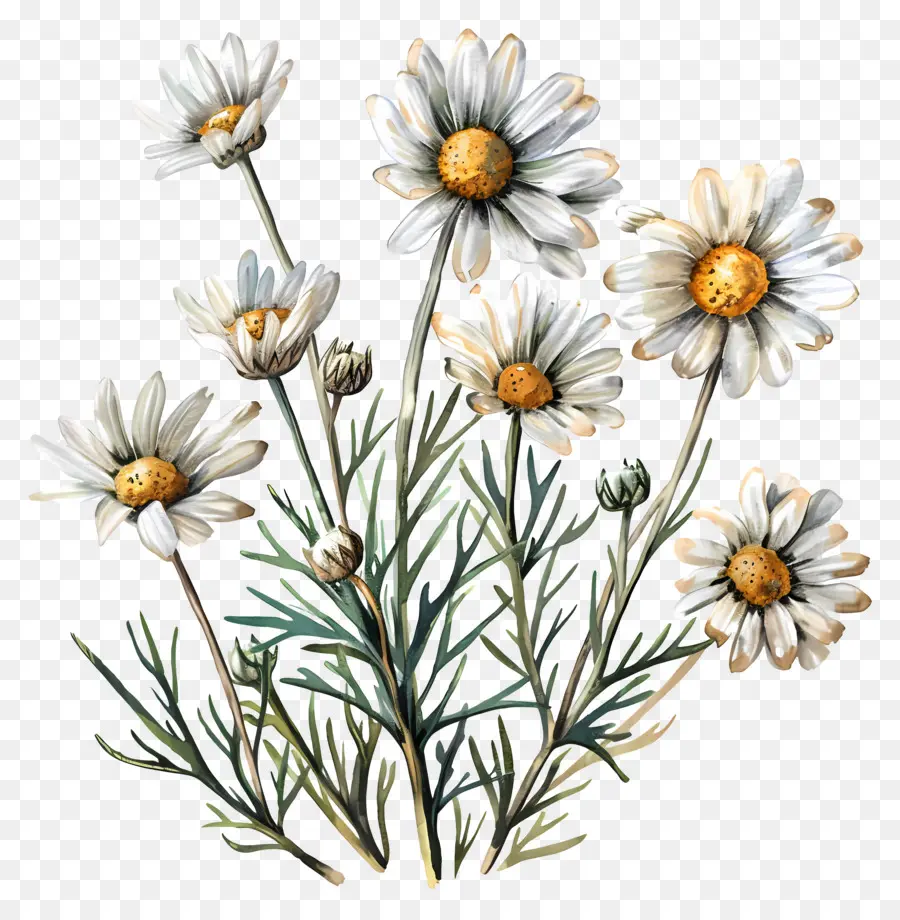 Camomille，Marguerites Blanches PNG